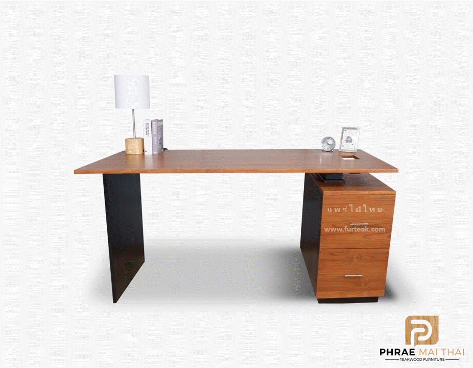 โต๊ะทำงานไม้สักแท้
