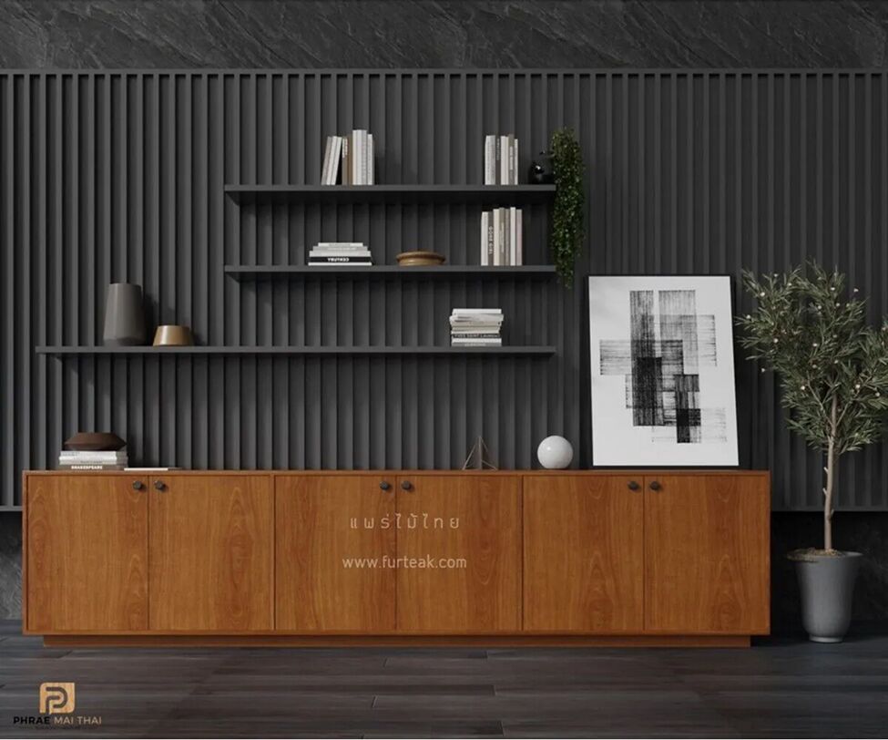 Solid Teak TV Console – Modern Style